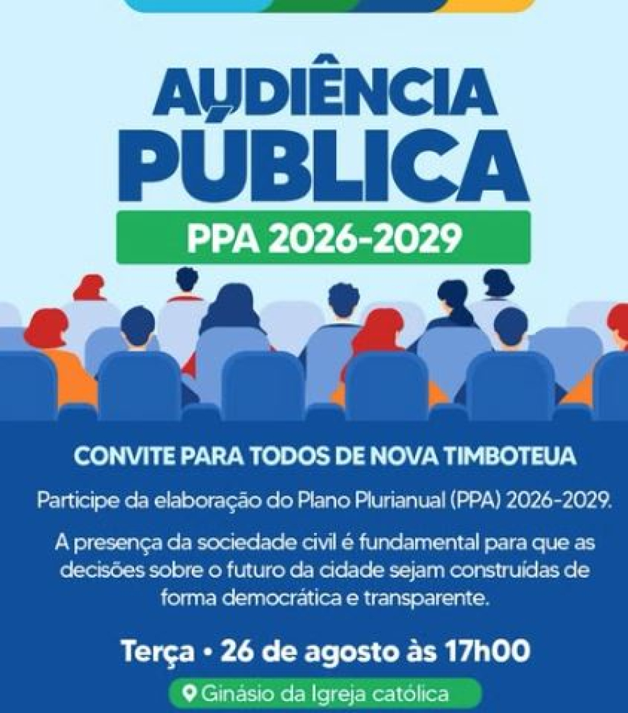 Audiência Pública do PPA 2026-2029: Planejamento para um Futuro Inclusivo em Nova Timboteua