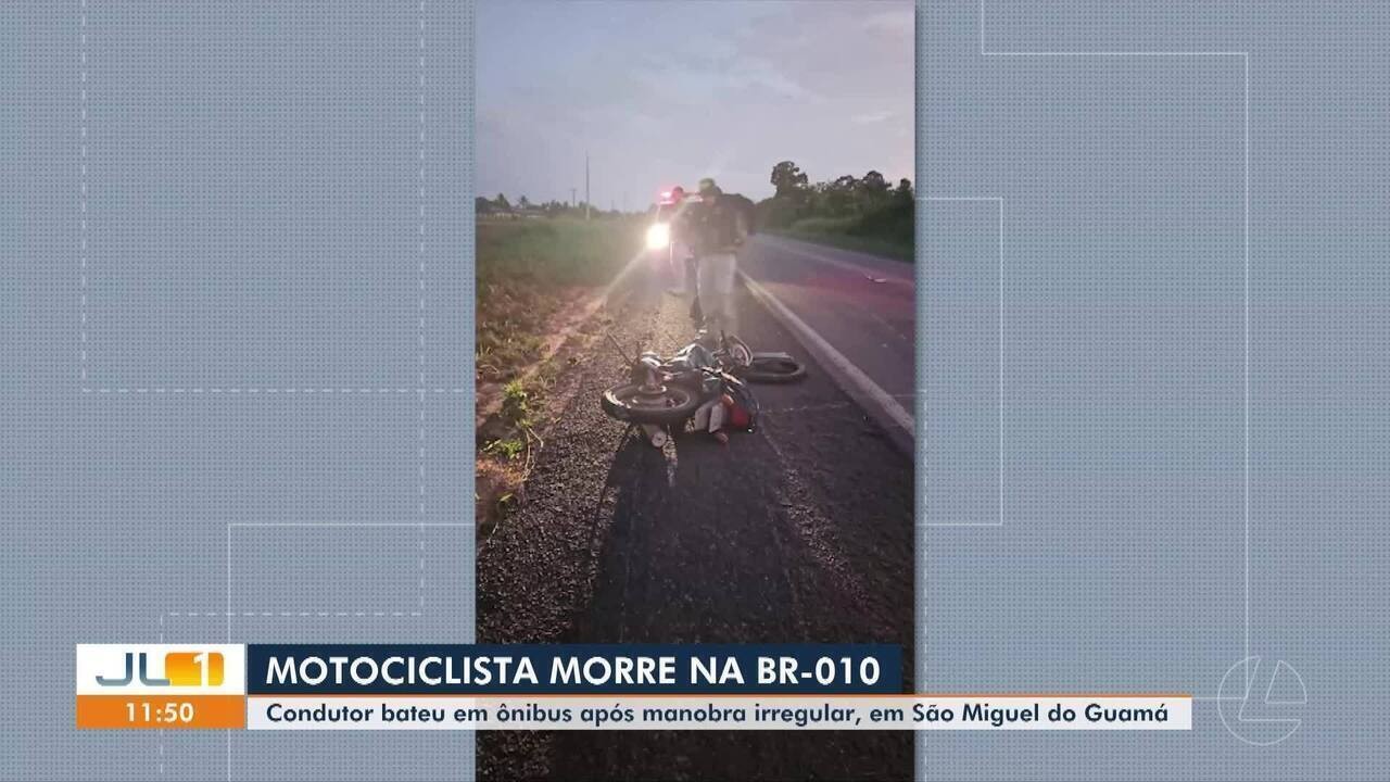 Acidente entre ônibus de banda paraense de pagode e motocicleta deixa uma pessoa morta na BR-010