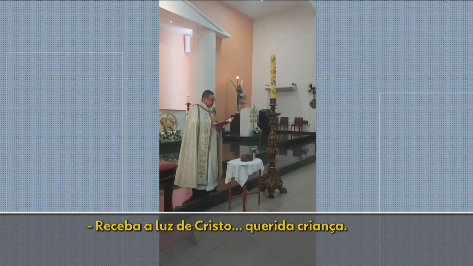 Vídeo mostra padre evitando dizer nome de bebê durante batismo no Rio de Janeiro