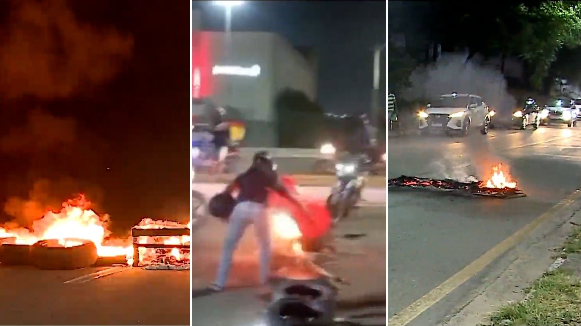 Barricadas, pneus queimados e depredação: veja como foi a noite de protestos após sumiço de motociclista de app em São Luís
